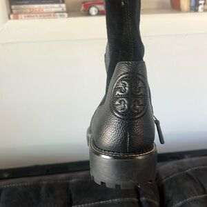 Tory burch knee high leather and suede boots